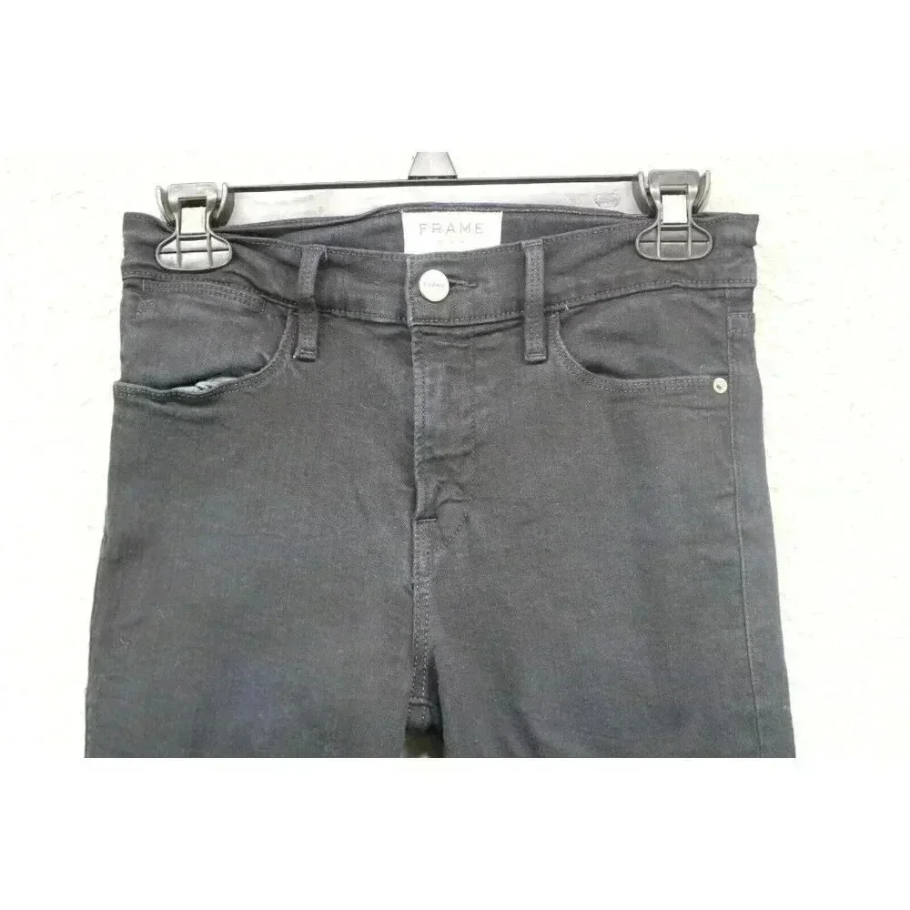 Frame Black Denim Jeans-High Skinny-Size 25-Stretchy-Pockets